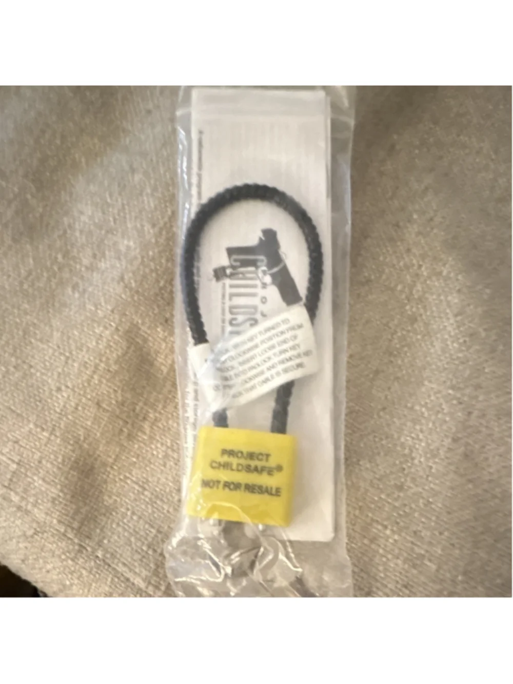 Project ChildSafe Pistol Cable Gun Lock, Yellow/Black Steel/Plastic, 2 Keys